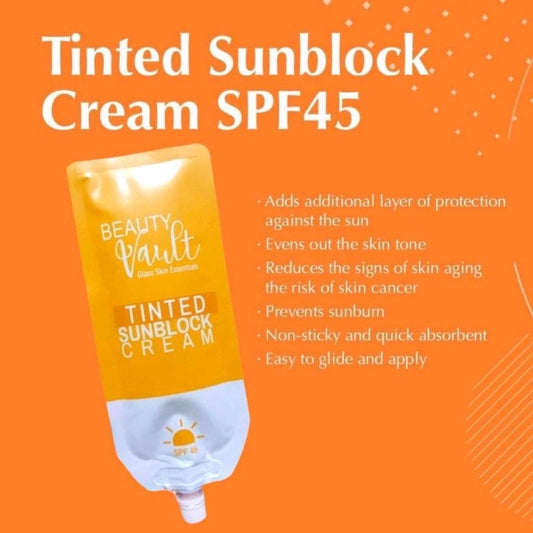 Beauty Vault Tinted Sunblock Cream SPF45 50g