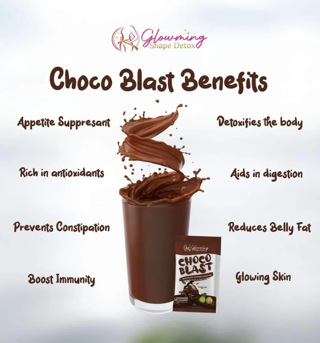 Glowming Shape Detox Choco Blast Powdered Drink Mix
