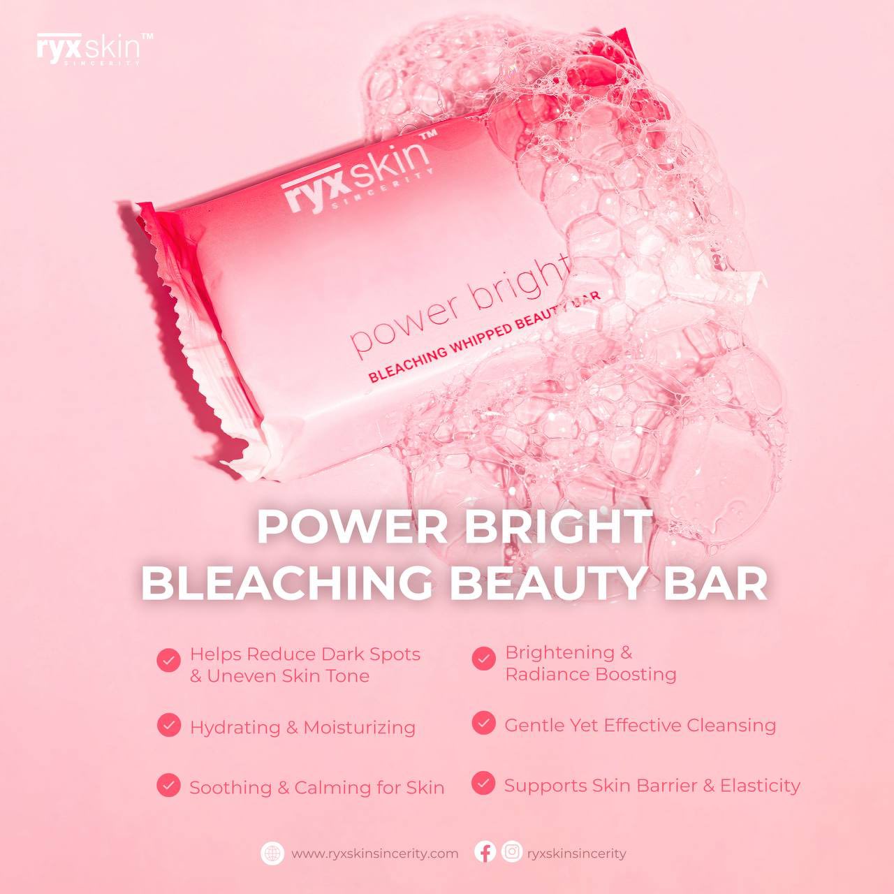 RYX Skin Power Bright Bleaching Whipped Beauty Bar 5 x 70g