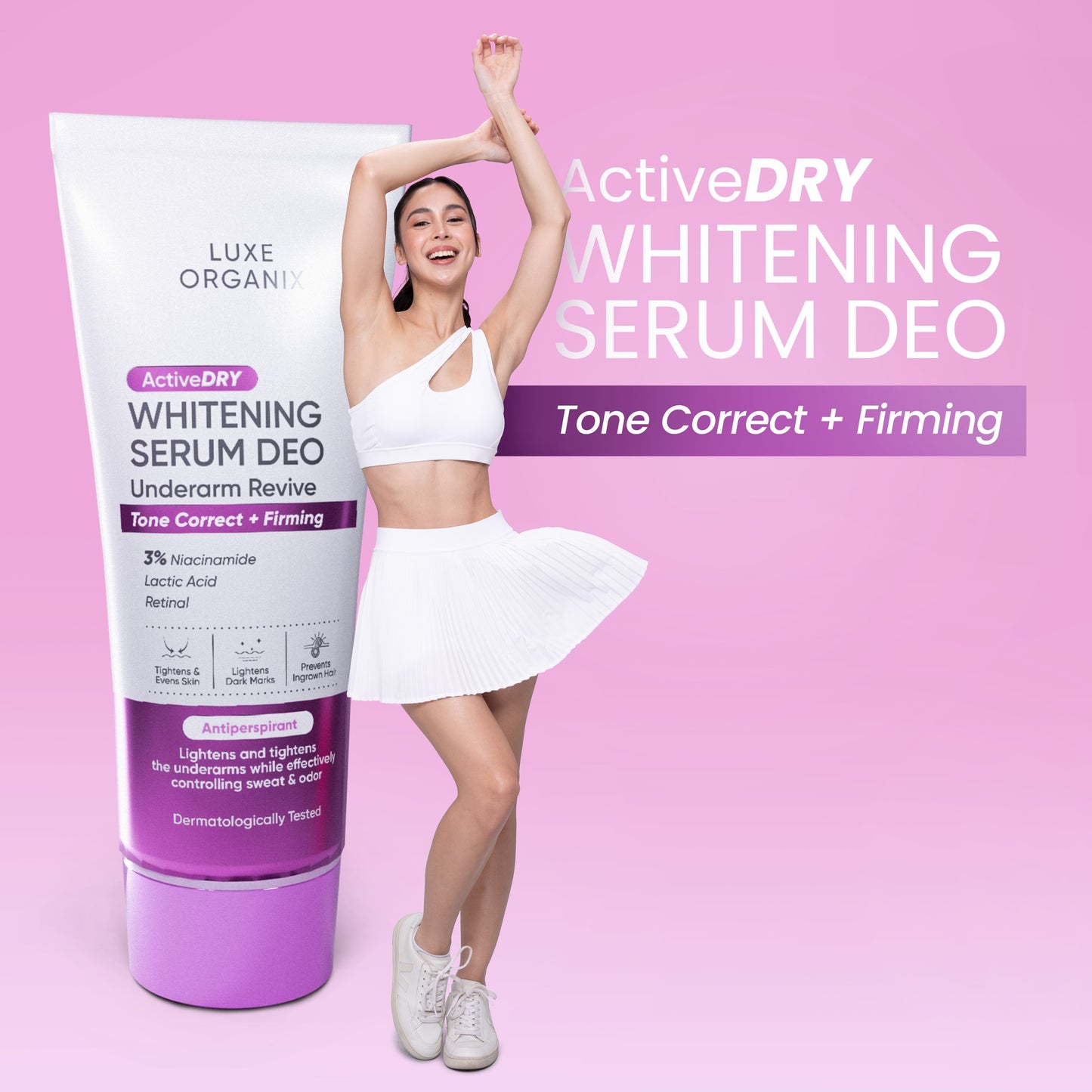 LUXE ORGANIX Active Dry Whitening Serum Deodorant Underarm Revive 50g
