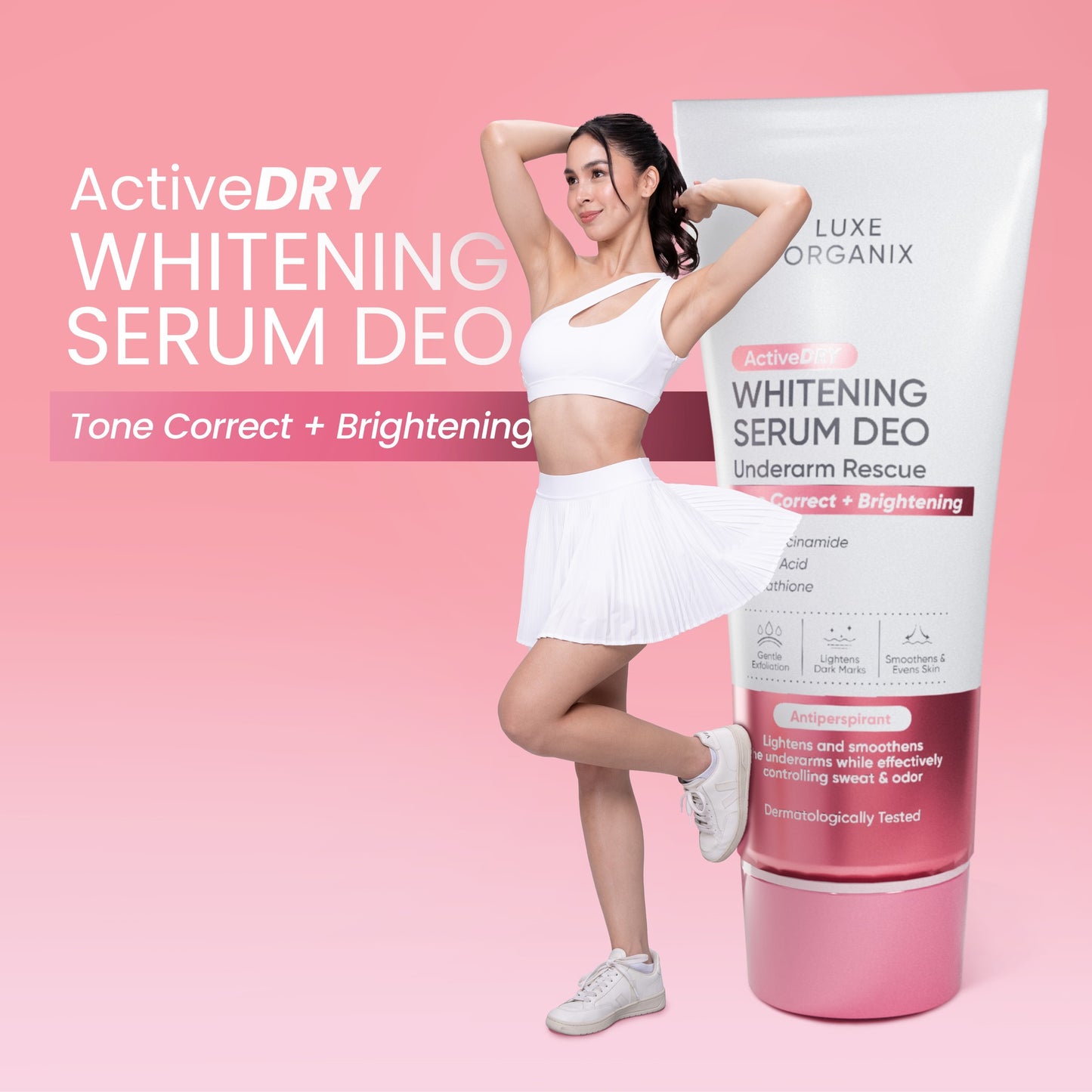 LUXE ORGANIX Active Dry Whitening Serum Deodorant Underarm Rescue 50g