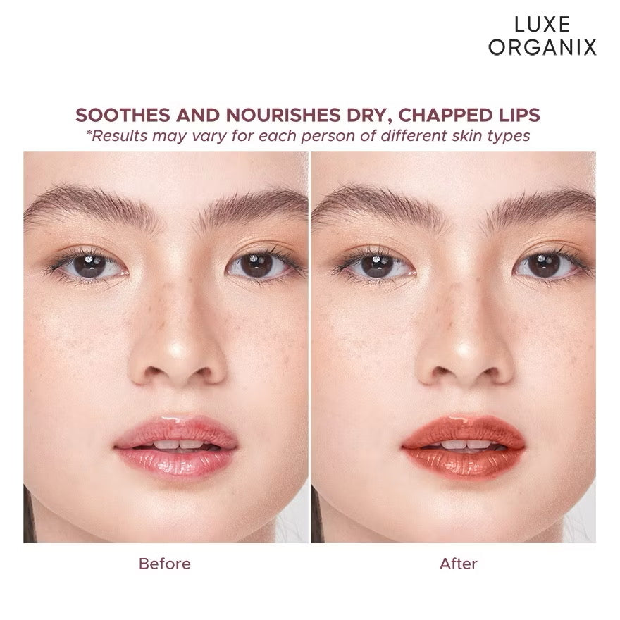 Luxe Organix Panthenol Therapy 24H Lip Serum Tinted Lip Essence Honey Glaze Dark