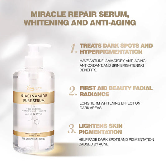 Ashley Shine Niacinamide Serum Moisturizes Skin Care 2 in 1 for Face and Body