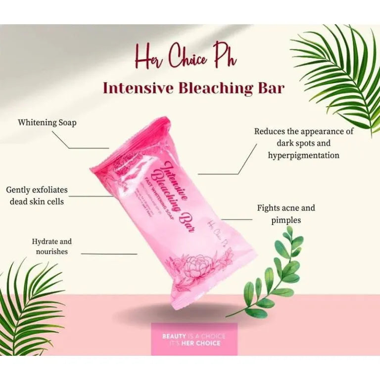 Her Choice Ph Intensive Bleaching Bar Fast Whitening Soap with Collagen
