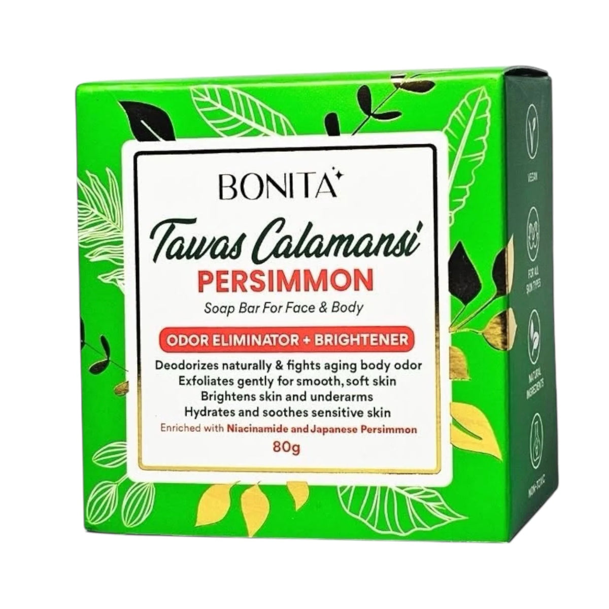 Bonita Tawas Calamansi Persimmon Soap Bar Face and Body 80g