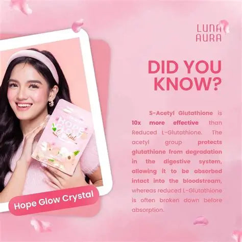 Luna Aura Hope Glow Crystal Peach Glutathione Juice Drink
