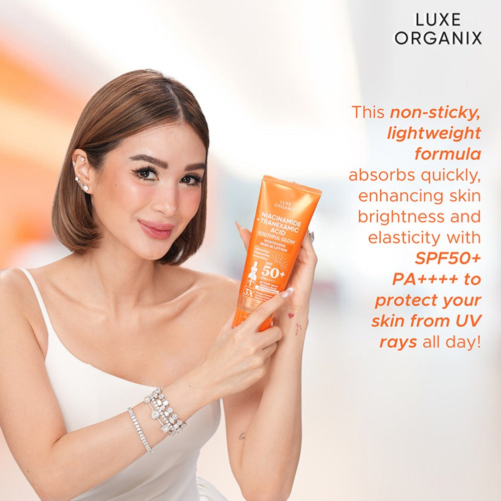 LUXE ORGANIX Niacinamide + Tranexamic Acid Youthful Glow Whitening Serum Lotion