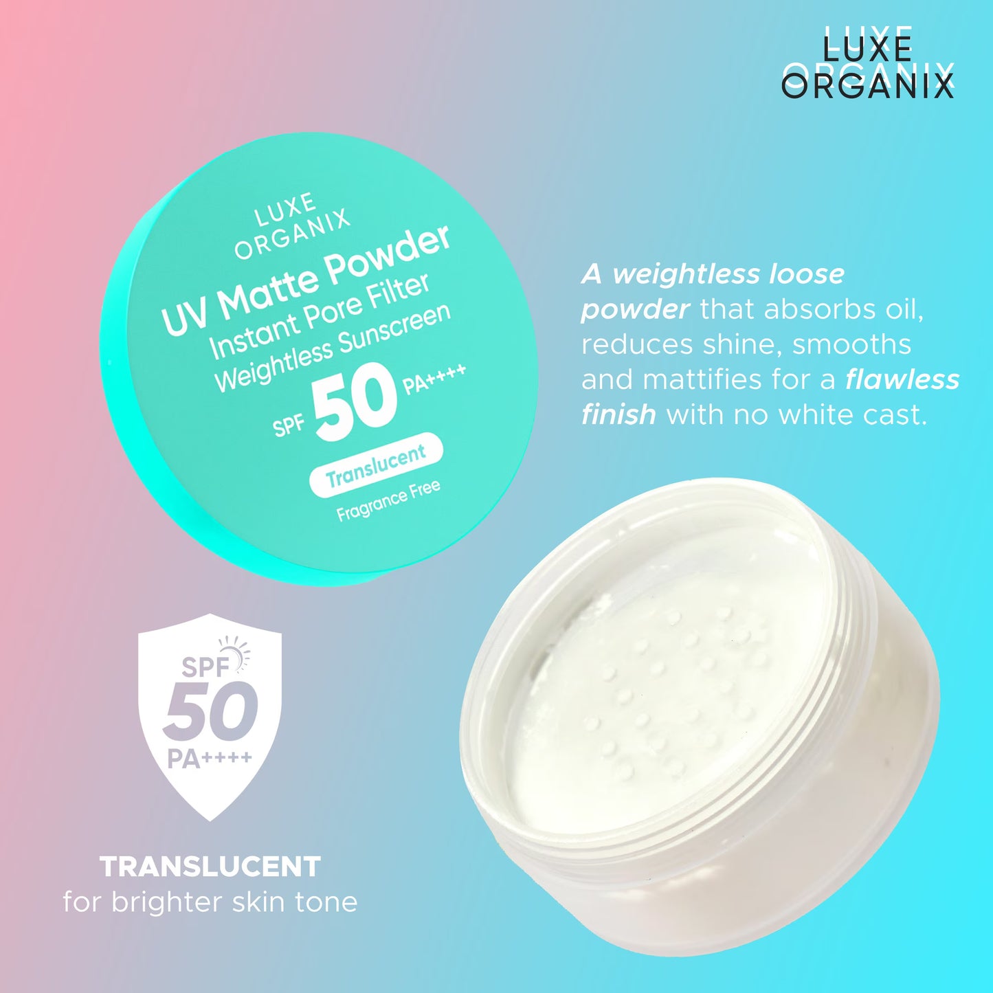 Luxe Organix UV Matte Powder
