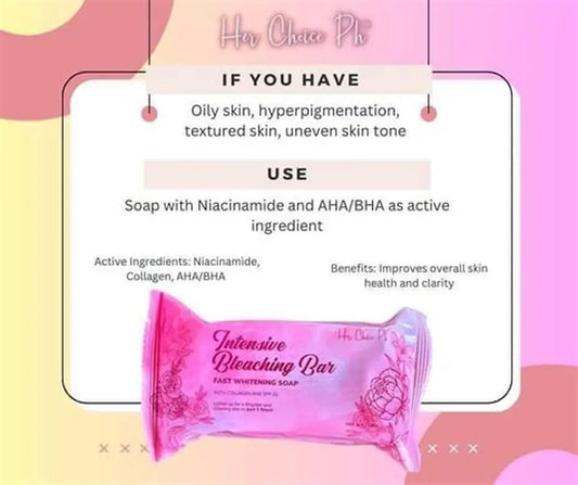 Her Choice Ph Intensive Bleaching Bar Fast Whitening Soap with Collagen