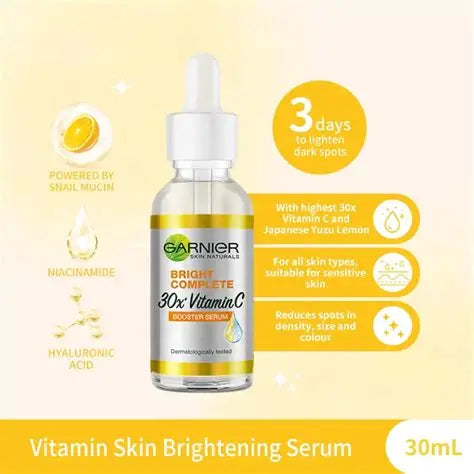 Garnier Bright Complete Booster Serum 30x Vitamin C 30ML