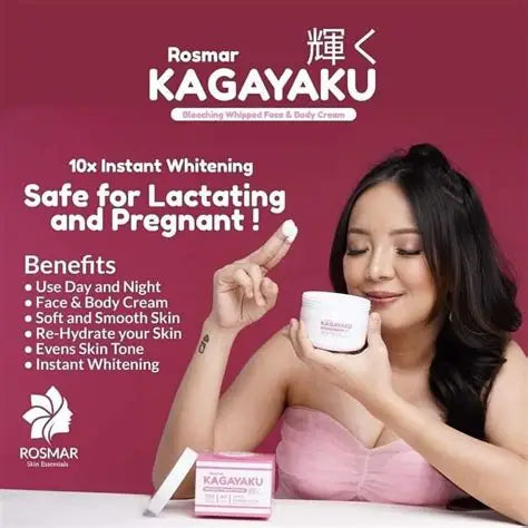 Rosmar Kagayaku Bleaching Whipped Cream 10x Whitening No Rinse Formula Face and Body 250g