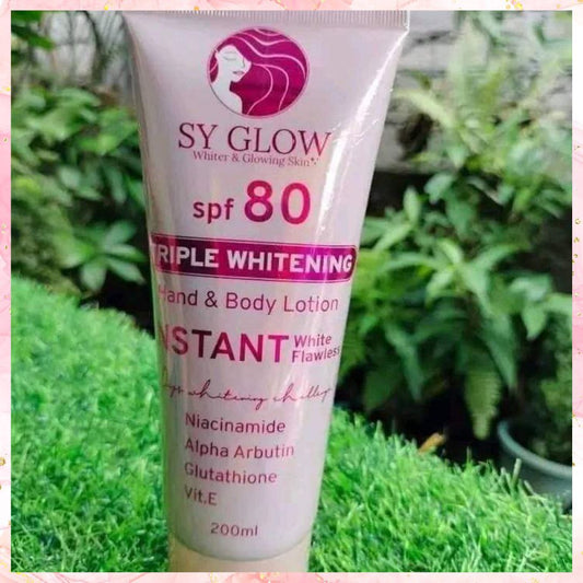 SY Glow Triple Whitening Hand & Body Lotion with SPF80 Instant White Flawless