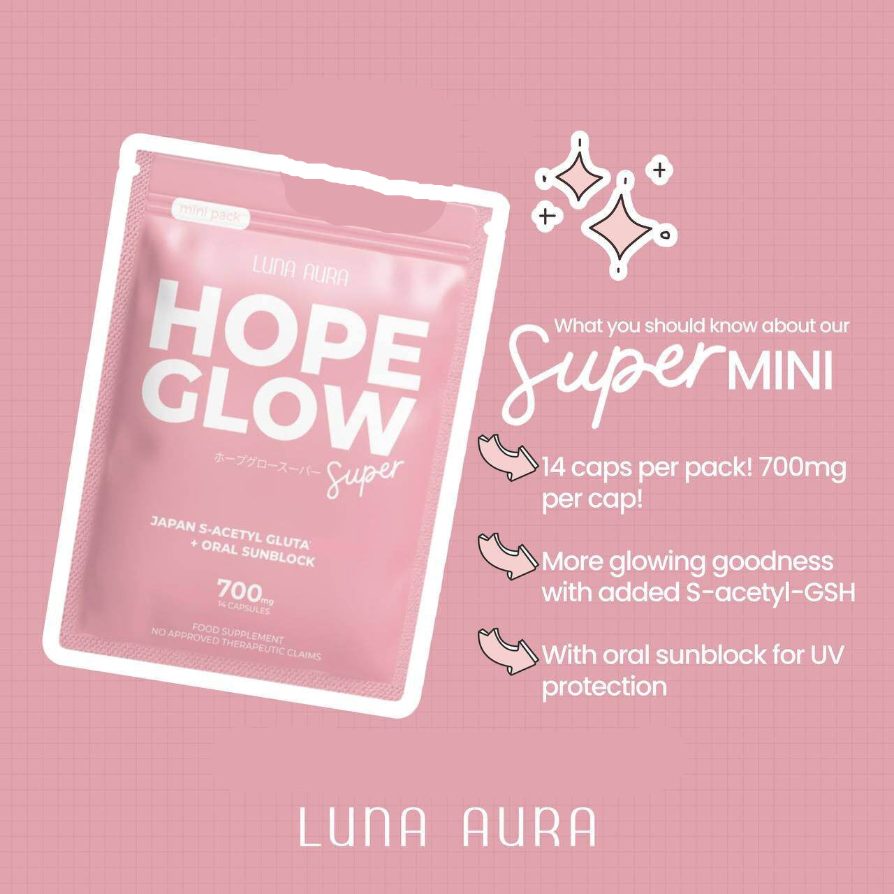 Luna Aura Hope Glow Super Mini 700mg 14 capsules