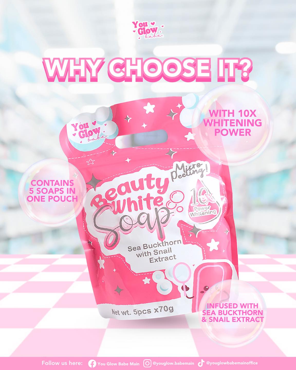 You Glow Babe Beauty White Soap 5pcs in 1 POUCH