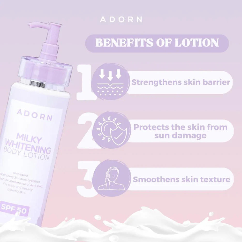 Adorn Milky Whitening Body Lotion SPF50 200ml