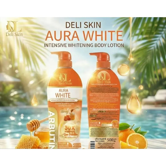 Deli Skin Aura White Intensive Whitening Body Lotion SPF50 PA++++ 500ml