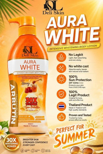 Deli Skin Aura White Intensive Whitening Body Lotion SPF50 PA++++ 500ml