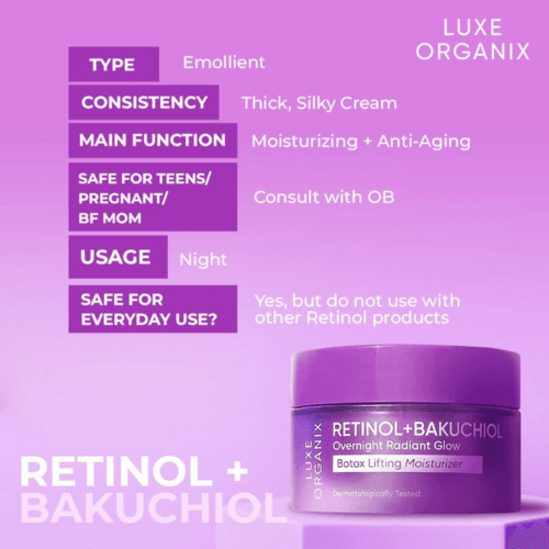 Luxe Organix Retinol + Bakuchiol Botox Lifting Moisturizer 50g