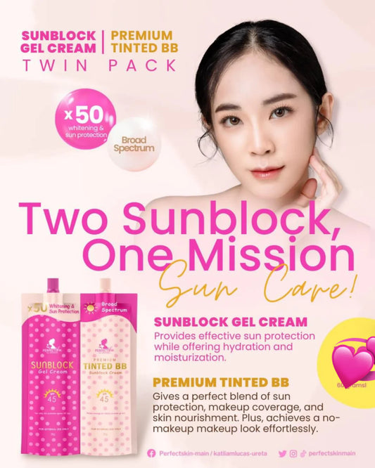 Perfect Skin Duo Sunblock Gel Cream SPF 45 30g + Tinted BB SPF 45 30g
