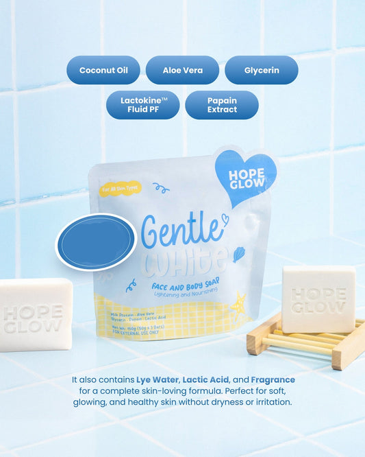 Hope Glow Gentle White Face and Body Soap 3 Bars