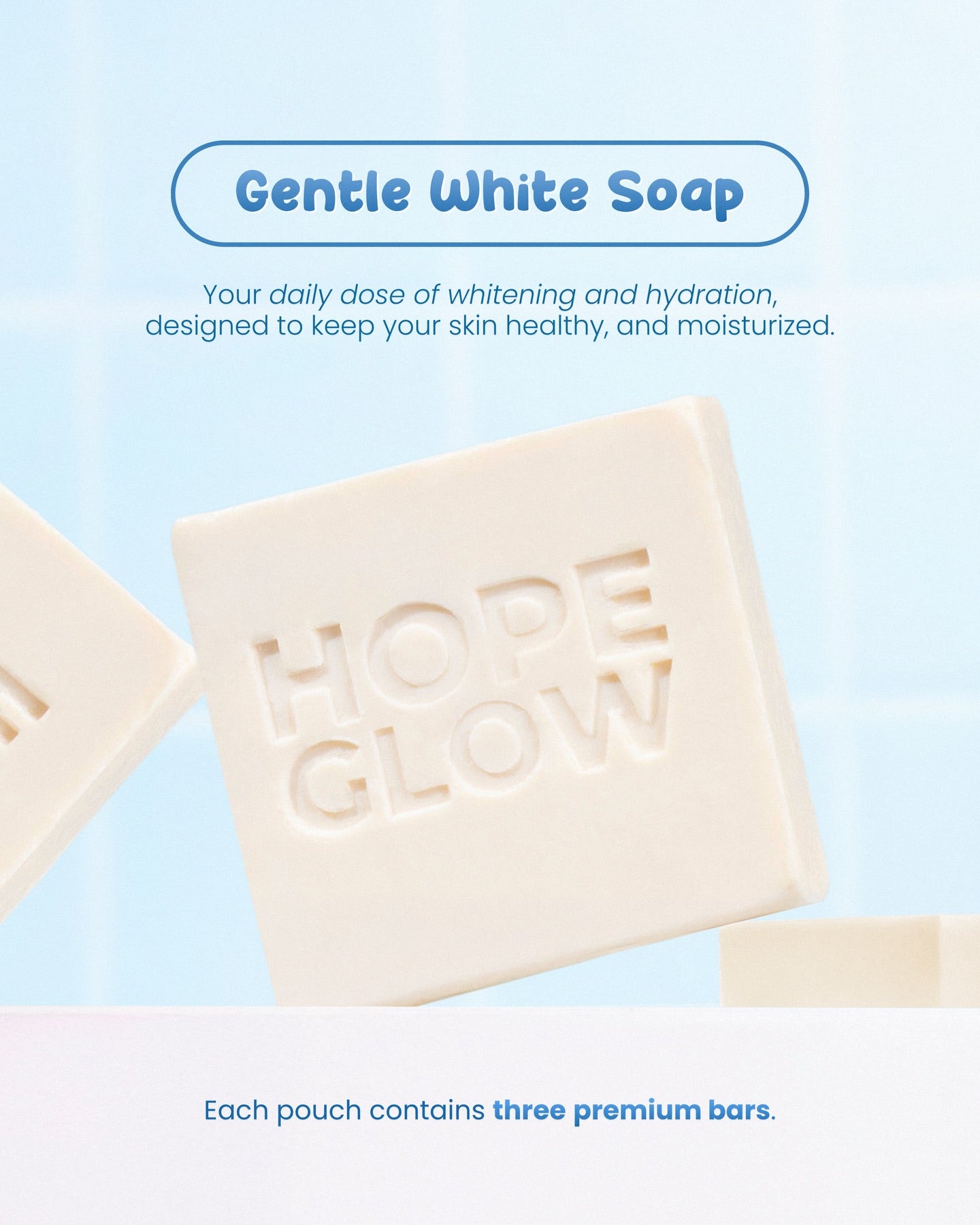 Hope Glow Gentle White Face and Body Soap 3 Bars