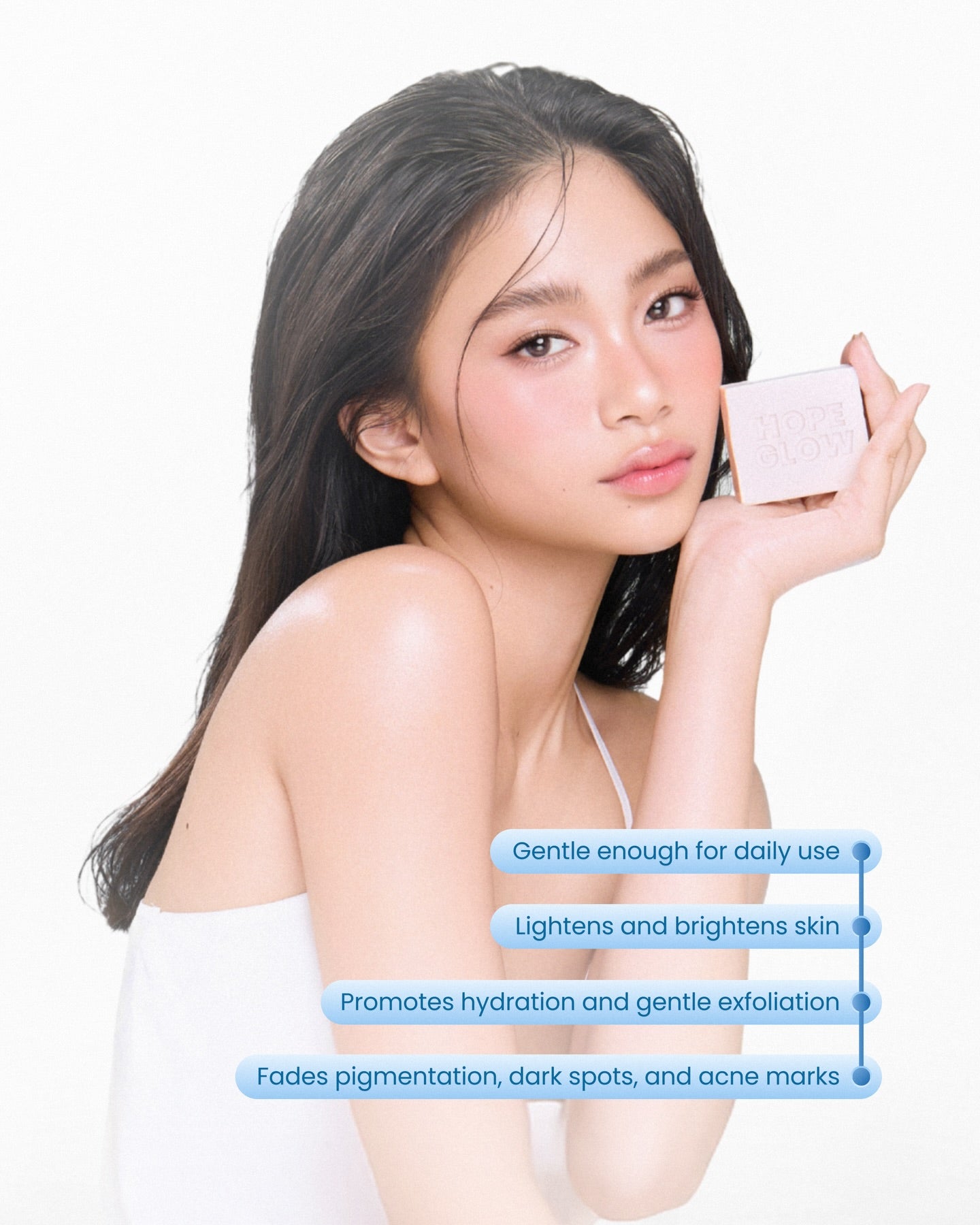 Hope Glow Gentle White Face and Body Soap 3 Bars