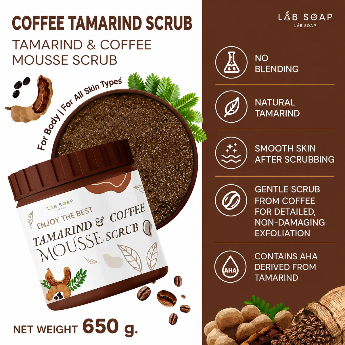 Lab Soap Tamarind Coffee Mousse Scrub 650g