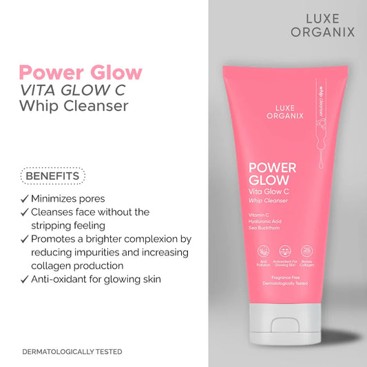 Luxe Organix Power Glow Vita Glow C Whip Cleanser 150g