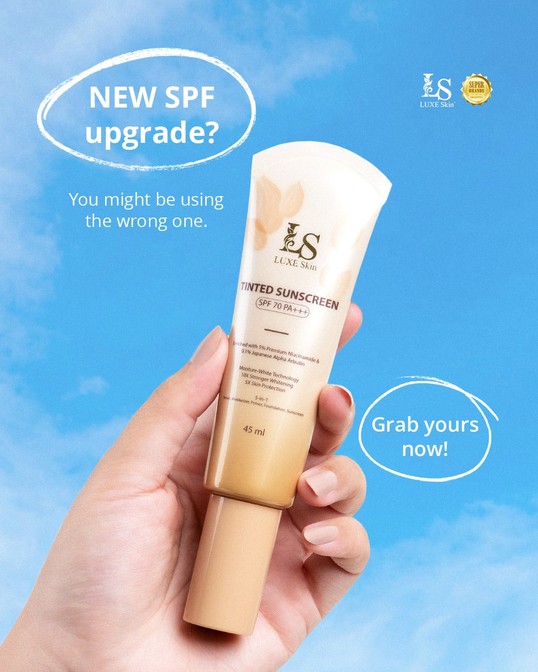 Luxe Skin Tinted Sunscreen SPF 70 PA+++ 45ml