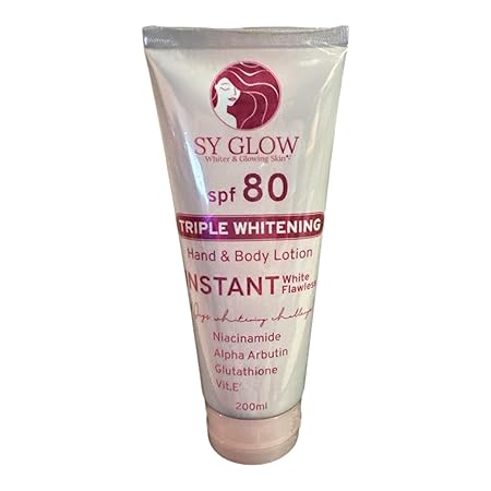 SY Glow Triple Whitening Hand & Body Lotion with SPF80 Instant White Flawless