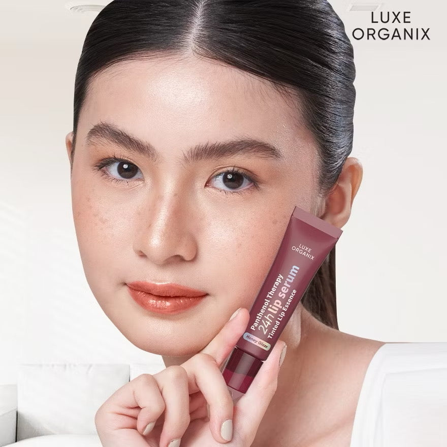 Luxe Organix Panthenol Therapy 24H Lip Serum Tinted Lip Essence Honey Glaze Dark
