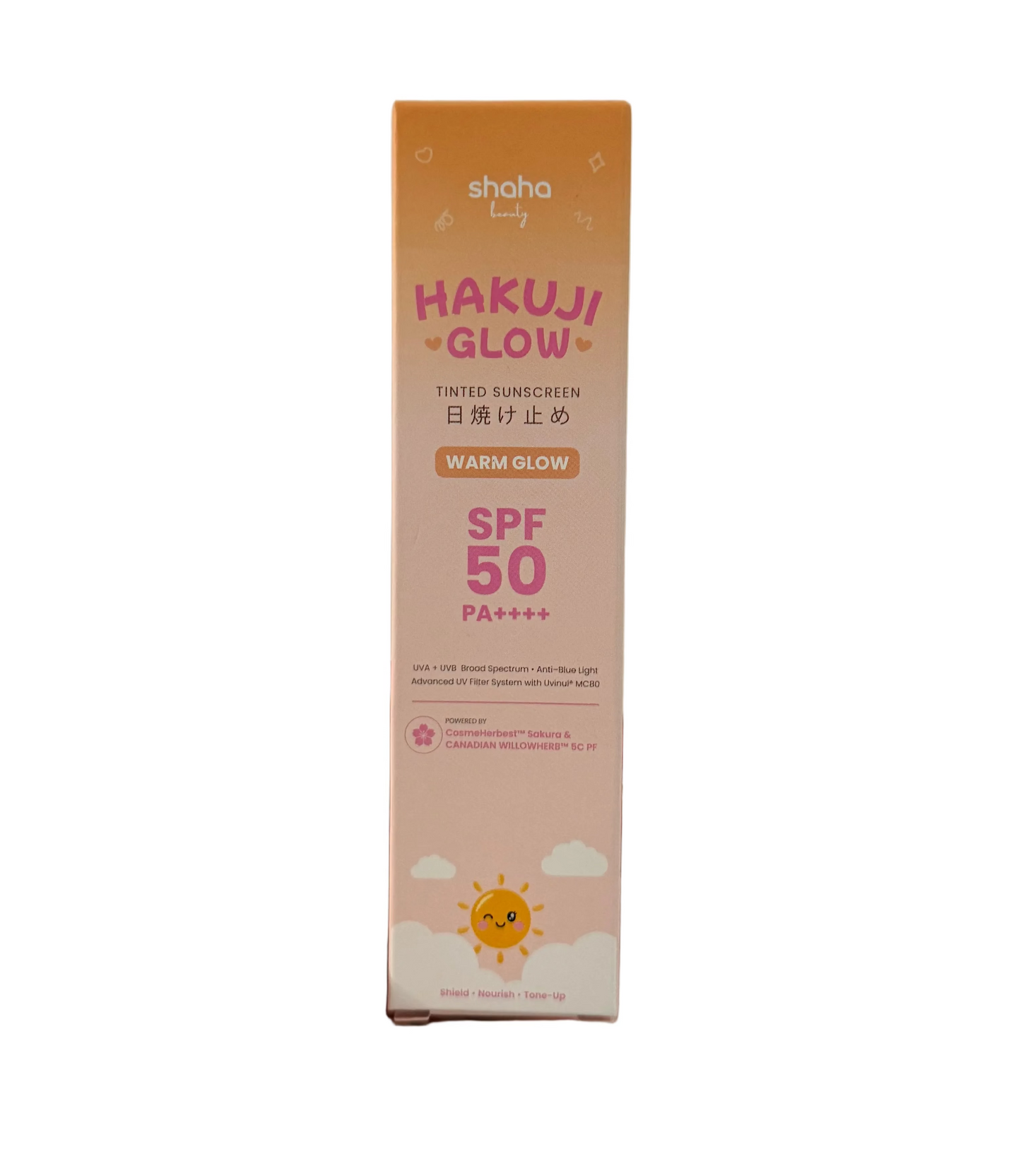 Shaha Beauty Hakuji Glow Tinted Sunscreen Warm Glow SPF 50 PA++++ 30ml