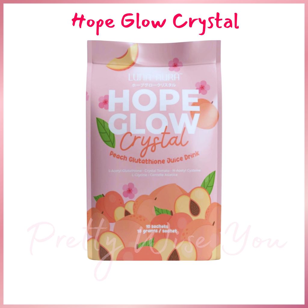 Luna Aura Hope Glow Crystal Peach Glutathione Juice Drink