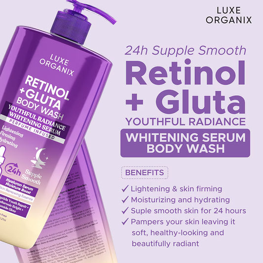 Luxe Organix Retinol + Gluta Whitening Serum Perfume Infused Body Wash 1000g