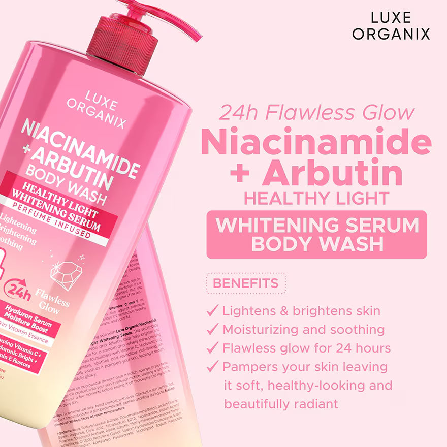 Luxe Organix Niacinamide + Arbutin Healthy Light Whitening Serum Perfume Infused Body Wash 1000G