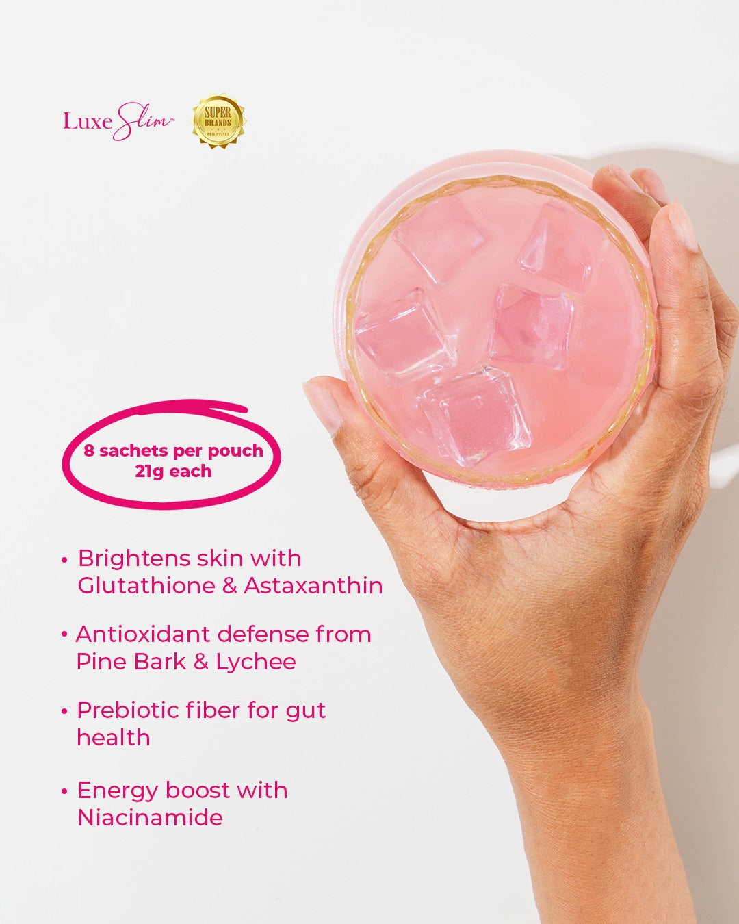 Luxe Slim Lychee Gluta Juice 21g x 8 Sachets