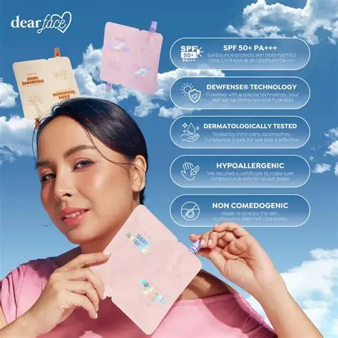 Dear Face Sunbounce Daily Defense Sunscreen SPF50+ PA+++ Sachet