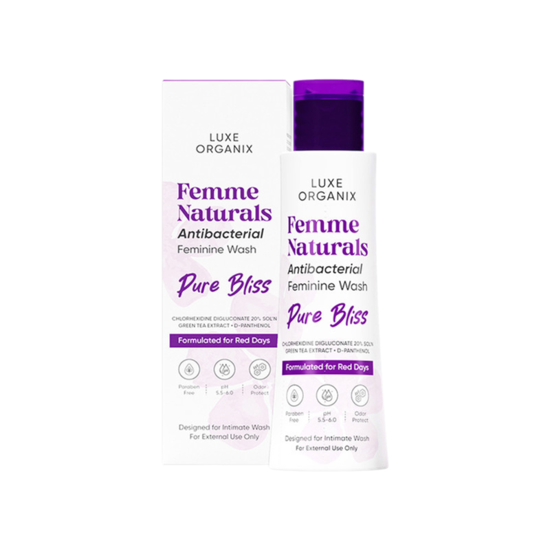 Luxe Organix Femme Naturals Antibacterial Feminine Wash Pure Bliss 120ml Red Days