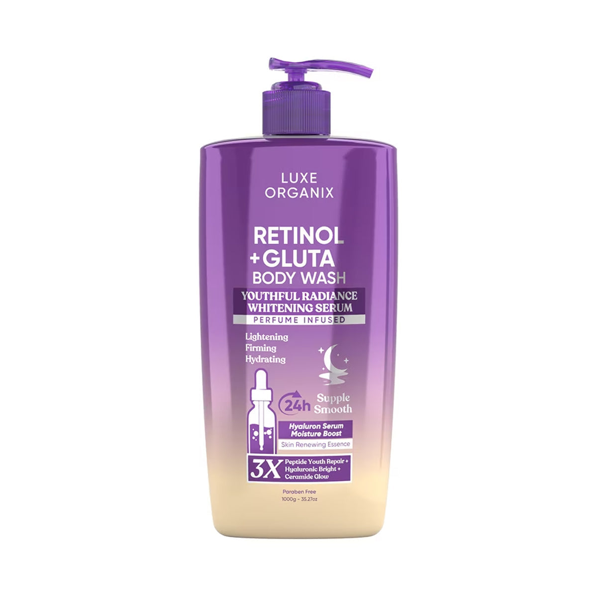 Luxe Organix Retinol + Gluta Whitening Serum Perfume Infused Body Wash 1000g