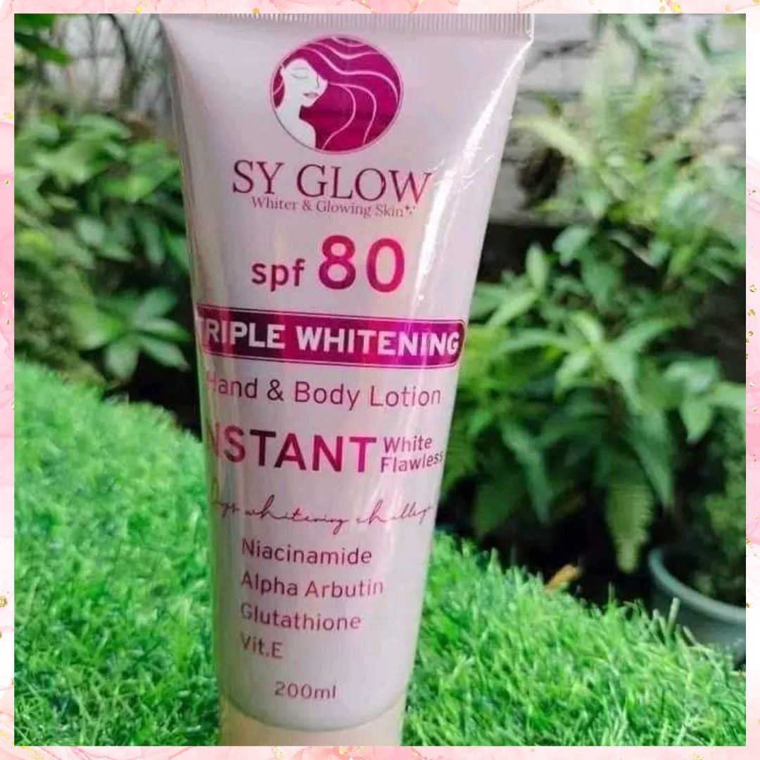 SY Glow Triple Whitening Hand & Body Lotion with SPF80 Instant White Flawless