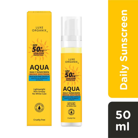 Luxe Organix Aqua Daily Sunscreen SPF 50+PA+++ UVA/UVB Protection 50ML
