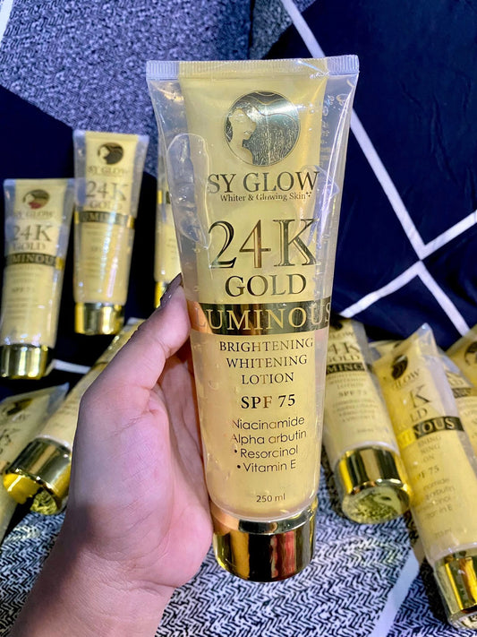 SY GLOW 24K Gold Luminous Brightening Whitening Lotion SPF 75