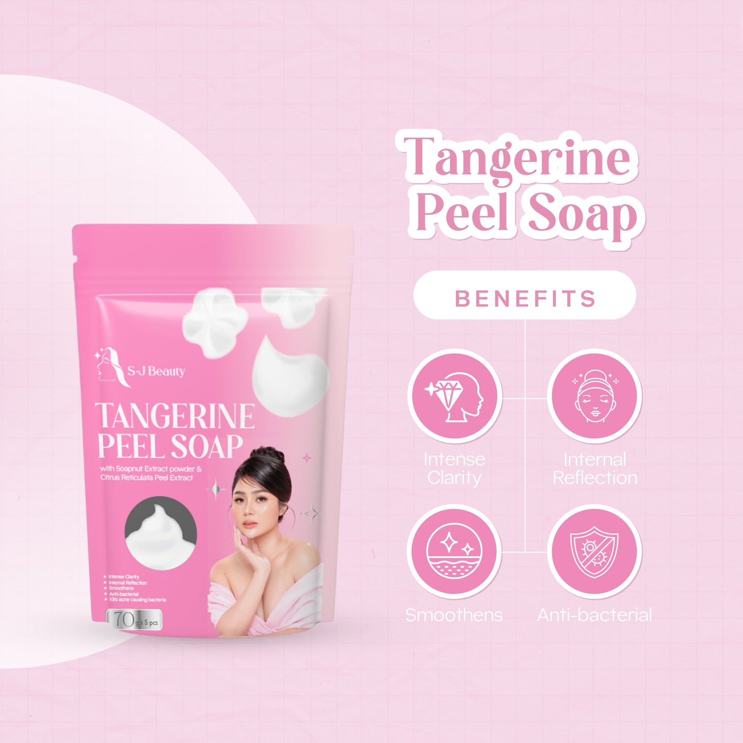 S&J BEAUTY Tangerine Peel Soap 70g x 5 pcs