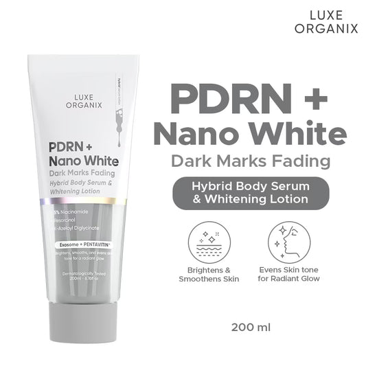 Luxe Organix PDRN + Nano White Dark Marks Fading Hybrid Body Serum & Whitening Lotion 200ml