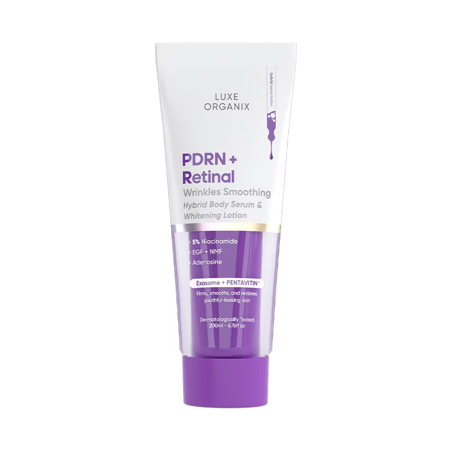 Luxe Organix PDRN + Retinal Wrinkles Smoothing Hybrid Body Serum & Whitening Lotion 200ml