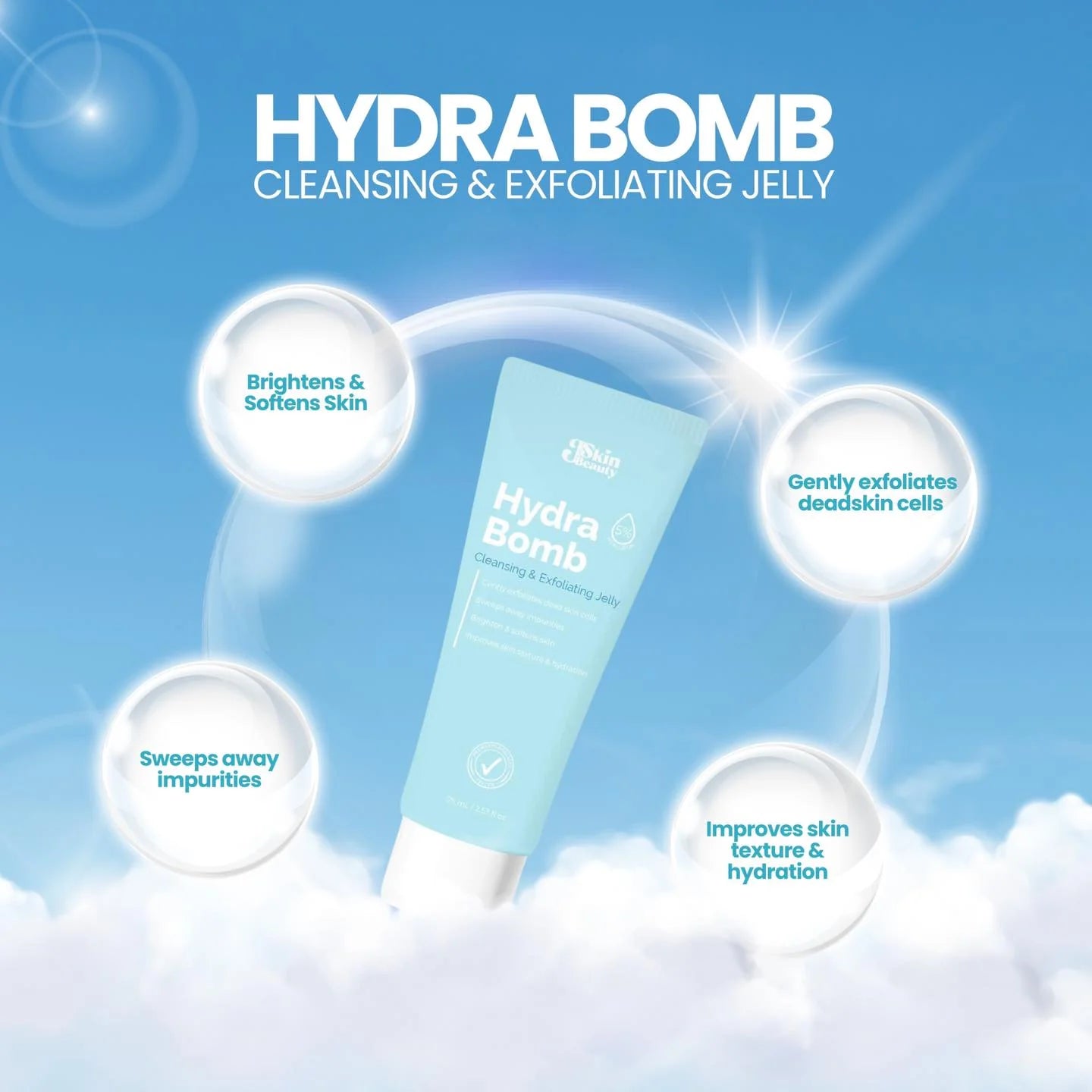 JSkin Beauty Hydra Bomb Cleansing & Exfoliating Jelly 75ml