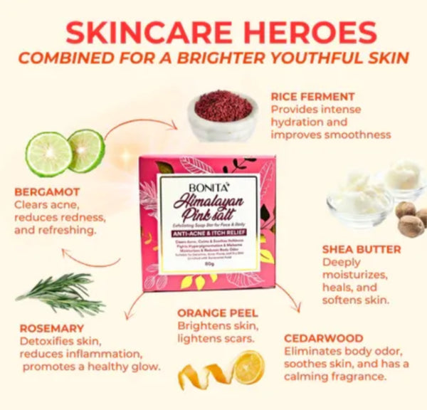 Bonita Himalayan Pink Salt Exfoliating Soap Bar