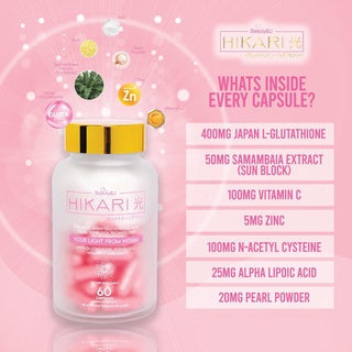 Hikari Whitening Glutathione 60 Capsules
