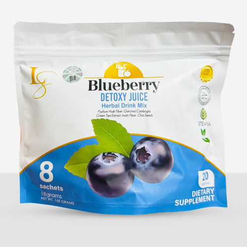 Luxe Slim Blueberry Detoxy Juice Herbal Drink Mix 8 sachets