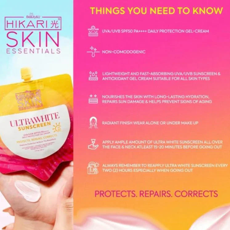 Hikari Skin Essentials Ultrawhite Sunscreen SPF50 PA++++ 50ml